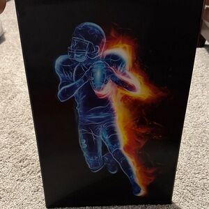 Hobby Lobby Neon Football Player Wall Art - Black, Blue, Orange